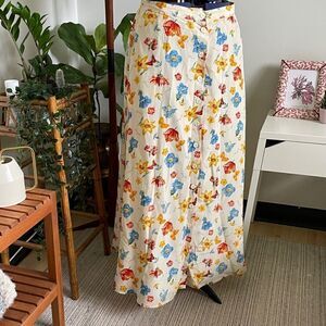Holt Renfrew Collection Silk Floral Skirt